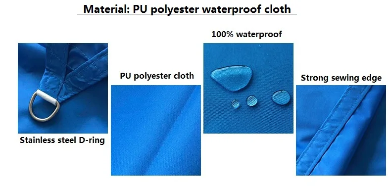 Пользовательские солнцезащитные тени парус УФ ПУ водонепроницаемый ткань квадратные треугольники открытый затенение двор балкон навес навесы на заказ любой размер