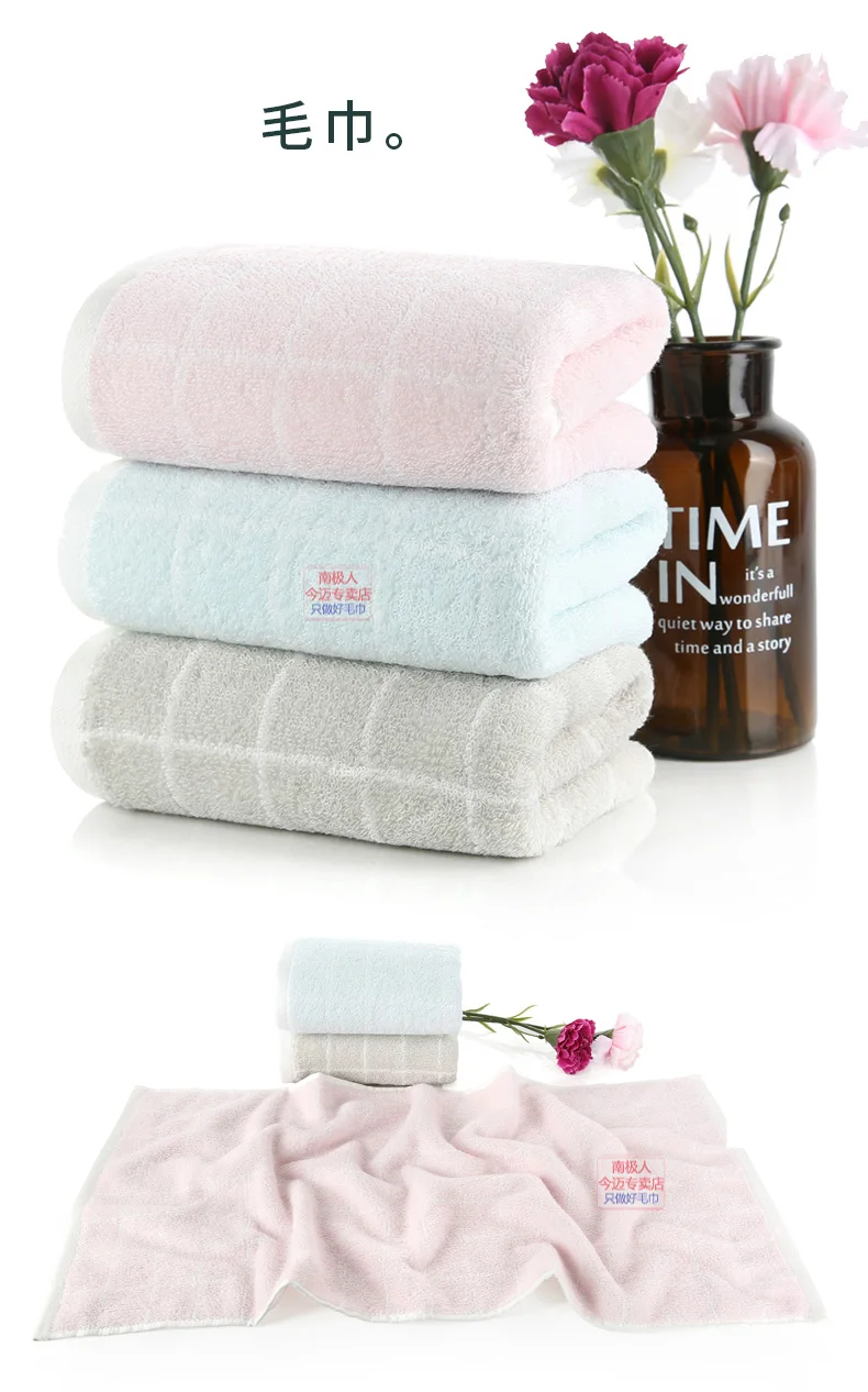 Cotton Adults Bath Towels Large High Quality Towel 3-piece Set Absorbent Hair Towel Bathroom Sets Soft Christmas Gift Towel B5T8