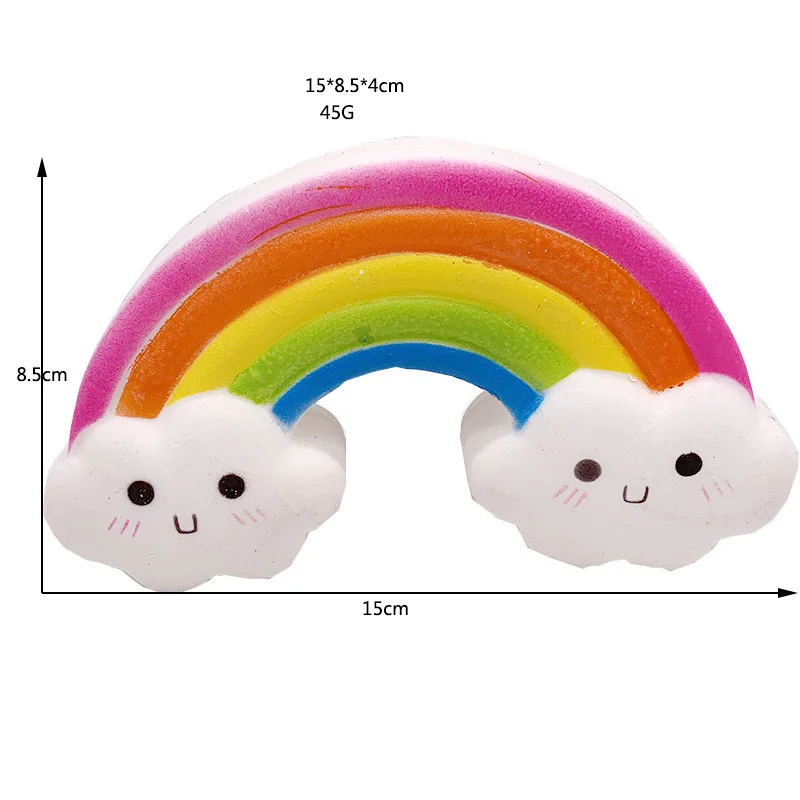 Jumbo Smiley Rainbow Squishy медленно поднимающийся имитационный хлеб торт ароматическая забавная игрушка для снятия стресса для детей детская игрушка - Цвет: rainbow1