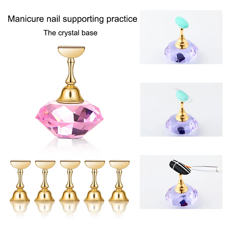 

Nail Art Display Stand Practice Training False Nail Tips Holder Magnetic Manicure Set MV99