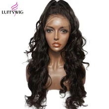 Luffy волосы 5x4,5 шелковая основа волнистый парик фронта шнурка перуанские не Реми человеческие волосы предварительно сорвал Шелковый Топ передние парики на кружеве