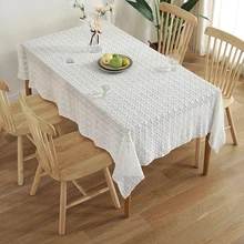 White Lace Tablecloth Decortive Table Cloth Rectangular Tablecloth Dining Table Cover Wedding Party Banquet Table Cloth Decor