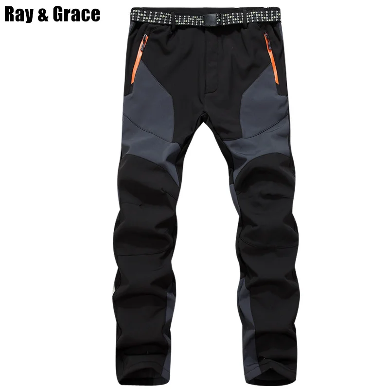 RAY GRACE зима для мужчин походные уличные штаны Softshell флисовые брюки непромокаемые ветрозащитный термальность для рыбалка кемпинг