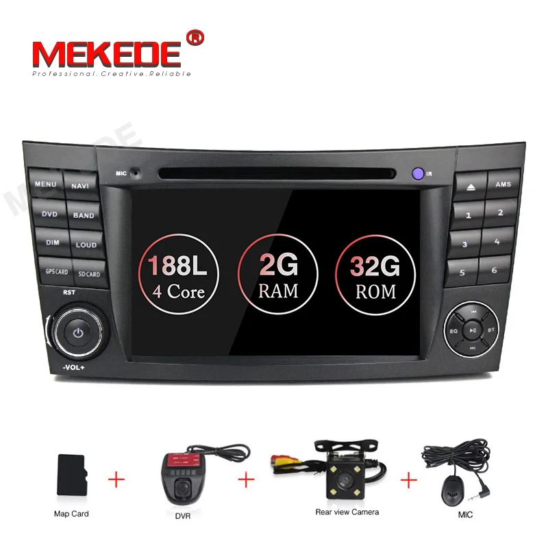 MEKEDE Два Din Автомобильный мультимедийный плеер Android 9,1 dvd-плеер для Mercedes/Benz/E-Class/W211/E300/CLK/W209/CLS/W219 gps радио - Цвет: DVD CAMERA DVR