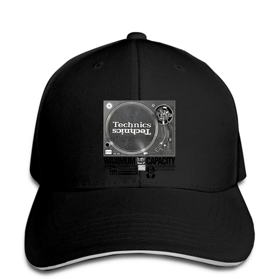 

Baseball cap Technics 1200 Baseball caps DJ Baseball caps Music Dee Jay Turntablism Hip-Hop Grey Print Print hat Mens Hot Top