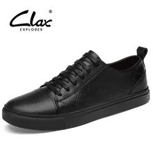CLAX/мужская кожаная обувь; коллекция года; сезон весна-осень; цвет черный, белый; повседневная обувь; Мужская прогулочная обувь; chaussure homme; большие размеры
