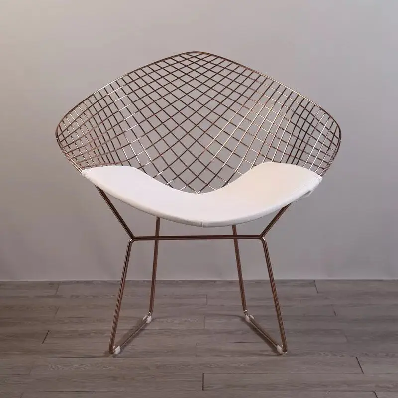 U-BEST Bertoia алмаз кресло для отдыха, Гарри бертоя стиль провода уличное кресло обеденный chiar - Цвет: rose gold and white