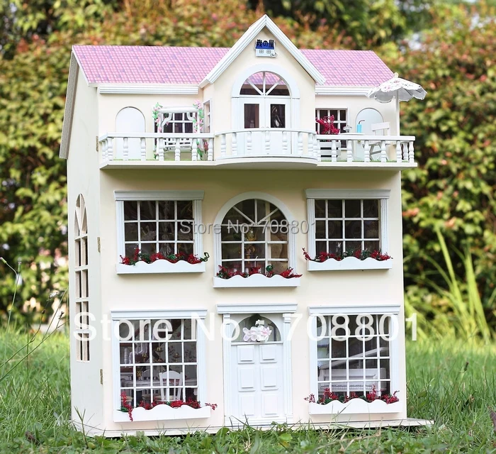 113 Ultra large diy wooden colorful dollhouse with furniture toys