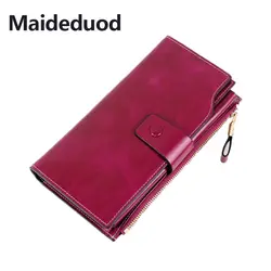 Maideduod Лидер продаж Новый Модный женский кожанный раздельный кошелек женский длинный кошелек женский кошелек на молнии кошелек на ремне