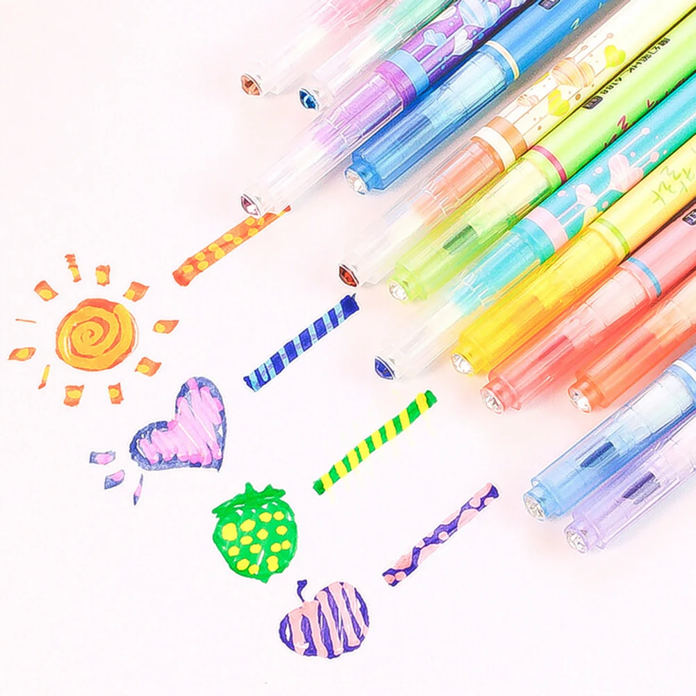 

1PC Changing Magic Color Painting Art Mark Marker Pen Cartoon Graffiti Sketch Double Headed Art Highlighters Pen