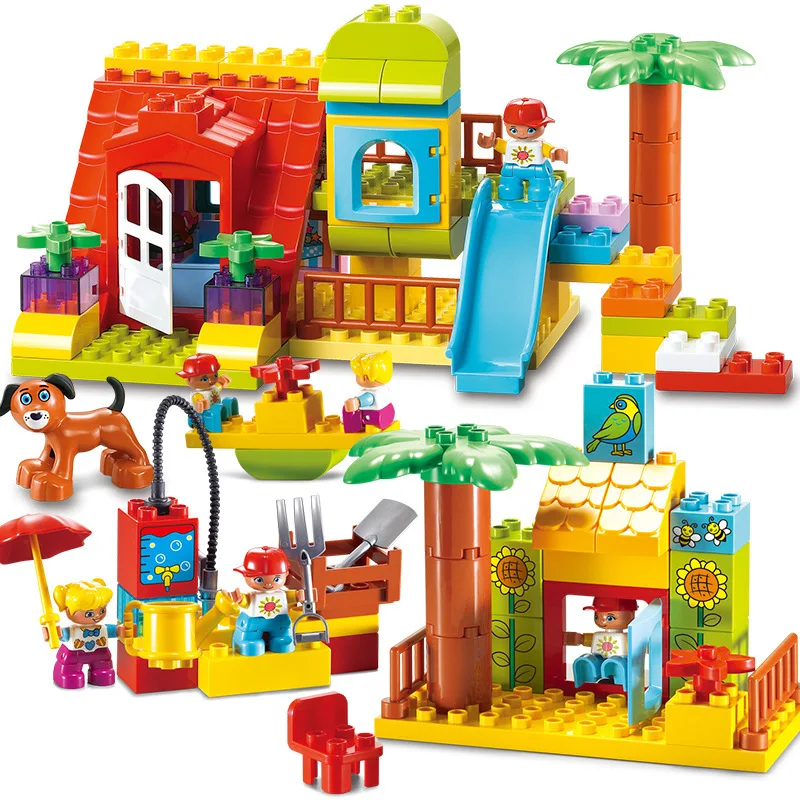 

Big Size Building Blocks Model Building Toys Large Size Kids Educational Toy Compatible with LegoING Duplo Happy Farm
