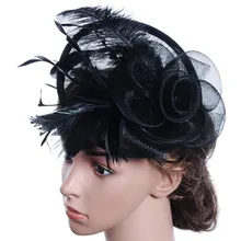 Аксессуары для волос, элегантная женская кепка, модная женская накидка, сетчатые ленточки для шляп и перьев, шляпа для свадебной вечеринки, chapeu feminino