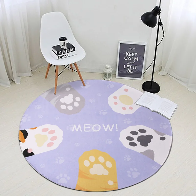 Zeegle Cat Claws Round Carpet For Living Room Non-slip Soft Child Room Rug Kids Play Mat Baby Crawling Mats Sofa Chair Floor Mat Zeegle Cat Claws Round Carpet For Living Room Non-slip Soft Child Room Rug Kids Play Mat Baby Crawling Mats Sofa Chair Floor Mat