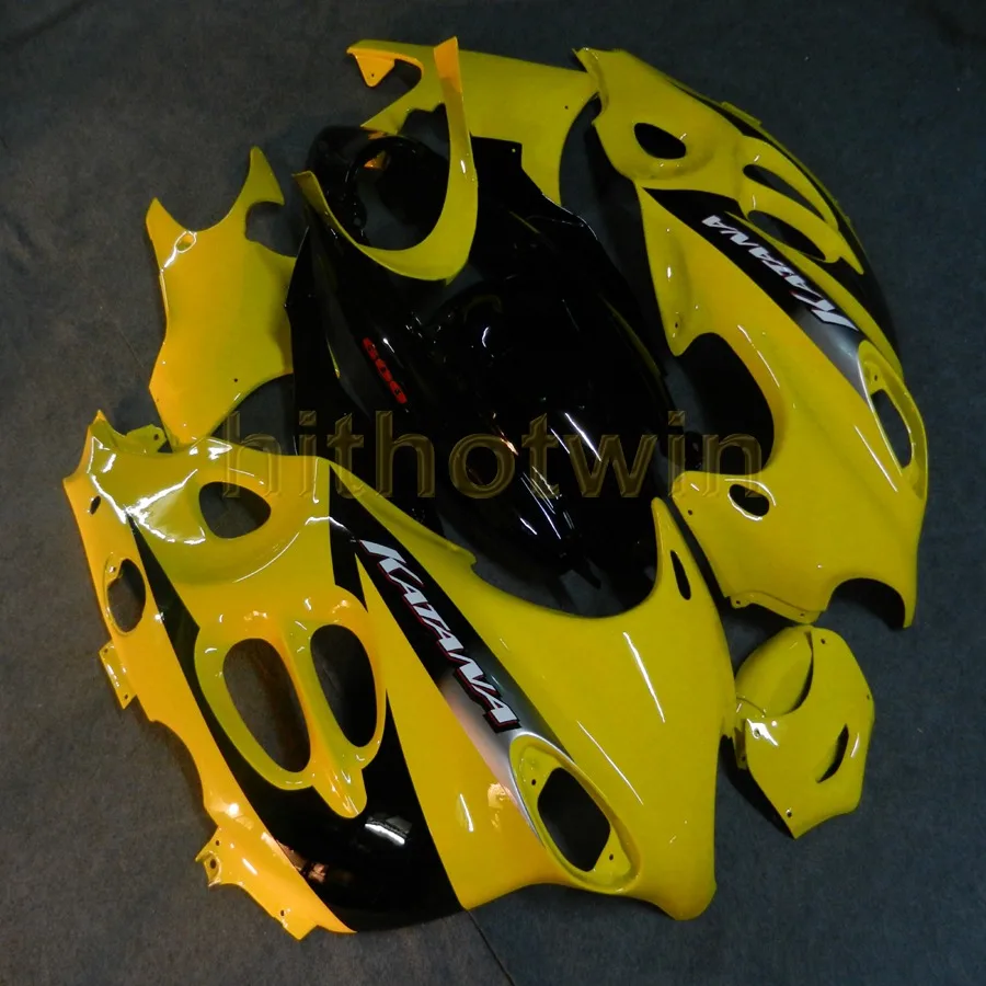 

8Gifts+Custom yellow motorcycle cowl for Suzuki GSX600F Katana 1998-2006 GSX 750F ABS Plastic Fairing