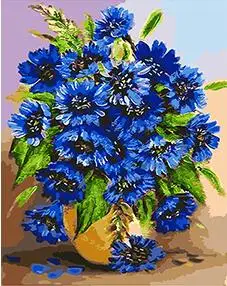 MaHuaf-X1255 Cornflowers  painting by Numbers on canvas Hand-painted canvas oil paintings for Children Room home Decor 