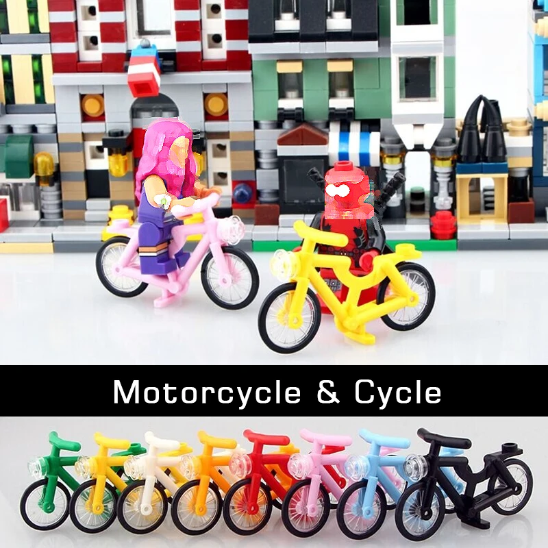 

Motorcycle Bicycle Scooter Kayak Model City Mini Figure Soldier Accessory Building Blocks for kids Toys Bricks legoinglys