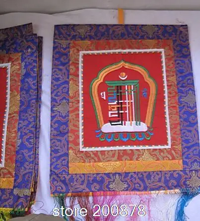 

TBC989 Tibetan Buddhist Prayer Flags,39X47cm,Tibet Lung Ta Wind Hourse flag,Tibet curtain KALACHAKRA Decor Arts