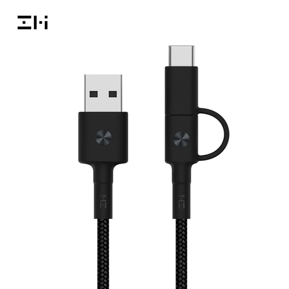 

Original ZMI AL403 for type C to Micro USB Cable Data 2 in 1Micro/Type-C to USB-A Charger Cable 1m black