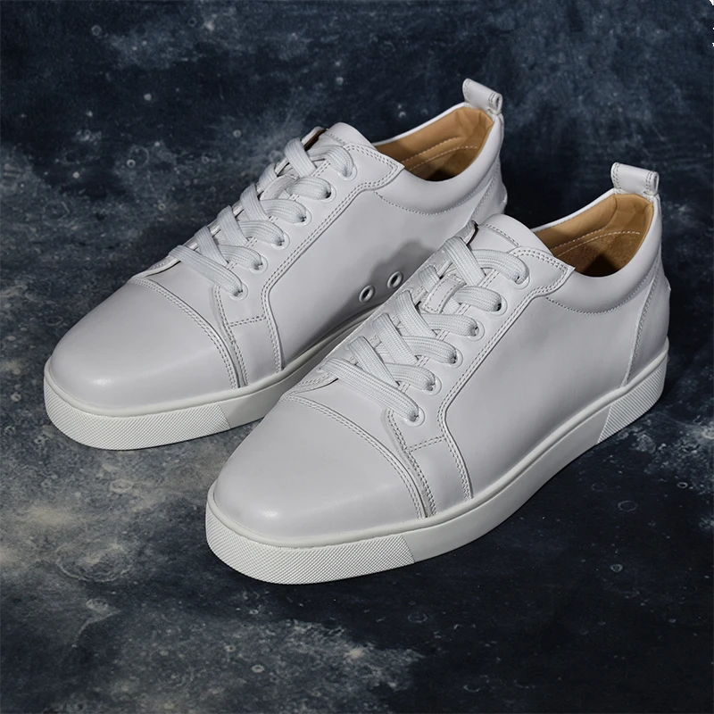 

Men Leather Casual Shoes Low Top Spikes Metal Zipper Zapatos Hombre Cool Leisure Men Shoes White Round Toe Lace Up Shoes Men