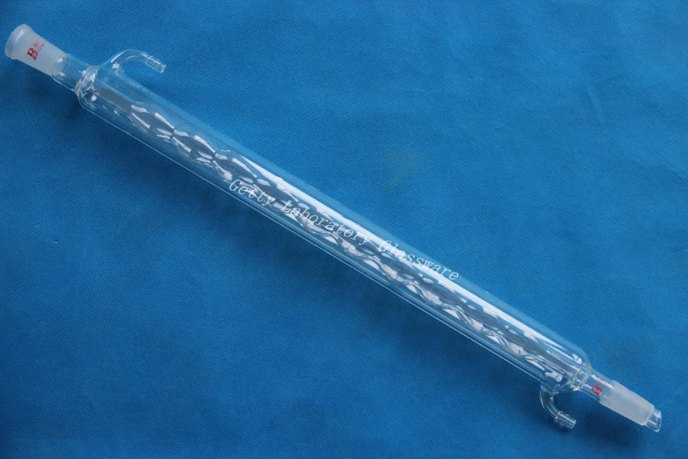 500mm Length Allihn condenser 24/40 joints, 10mm hose connection (Borosilicate Glassware)in