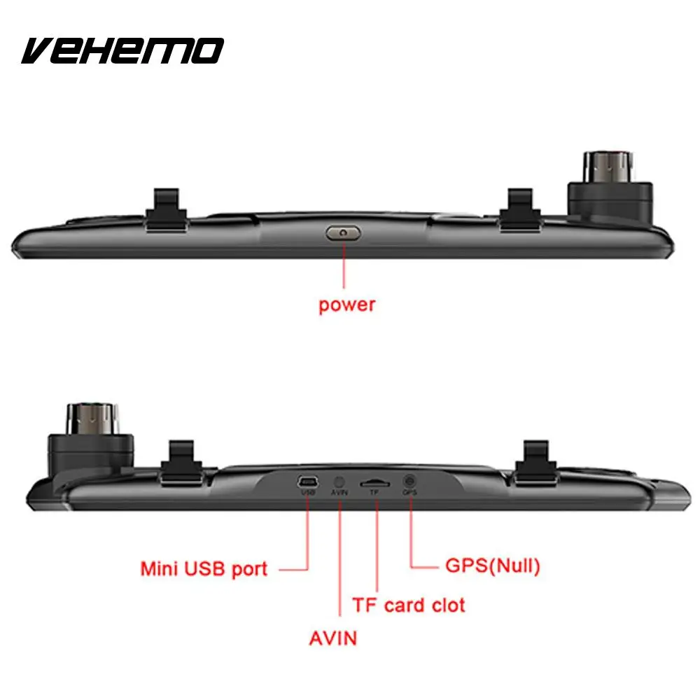

Vehemo GPS Navigation GP6248 Durable Universal Car Rearview Monitor Digital Lens Rearview Mirror Camera