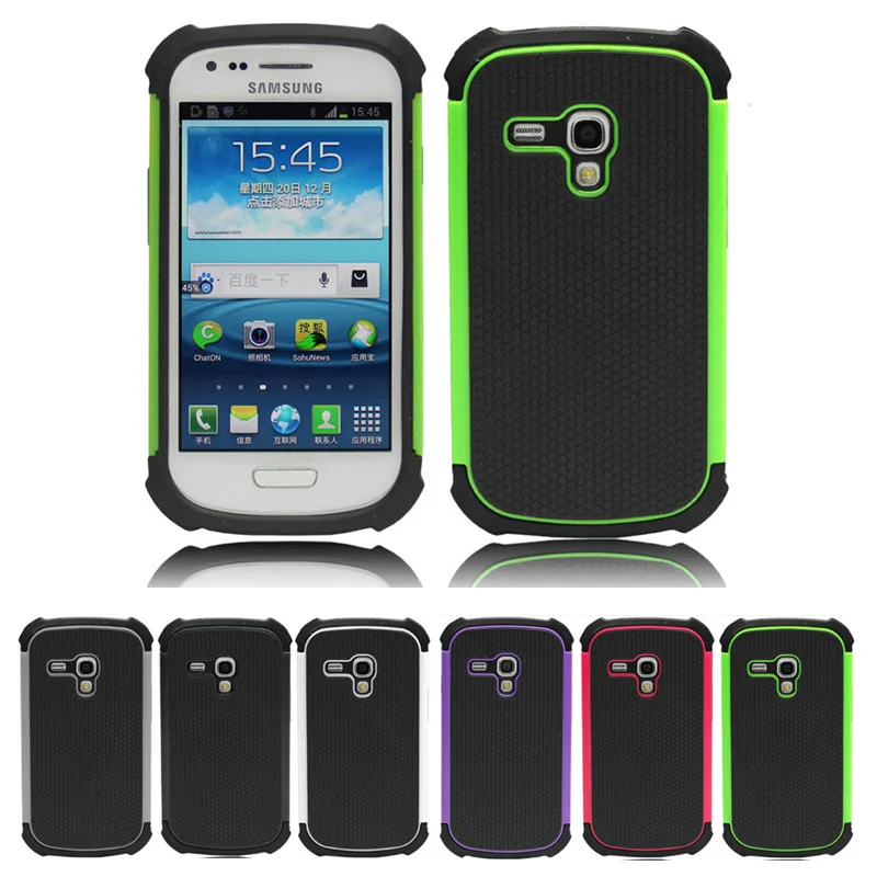 Heavy Duty Defender Case for Samsung Galaxy S3 Mini i8190 Hybrid Rubber
