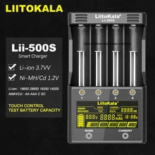 Умное устройство для зарядки никель-металлогидридных аккумуляторов от компании Liitokala: Lii-500 Lii-PD4 Lii-500S ЖК-дисплей 3,7 V 18650 18350 18500 21700 20700B 20700 14500 26650 AA зарядное устройство для никель-металл-гидридных и литиевых-батарея Зарядное устройство