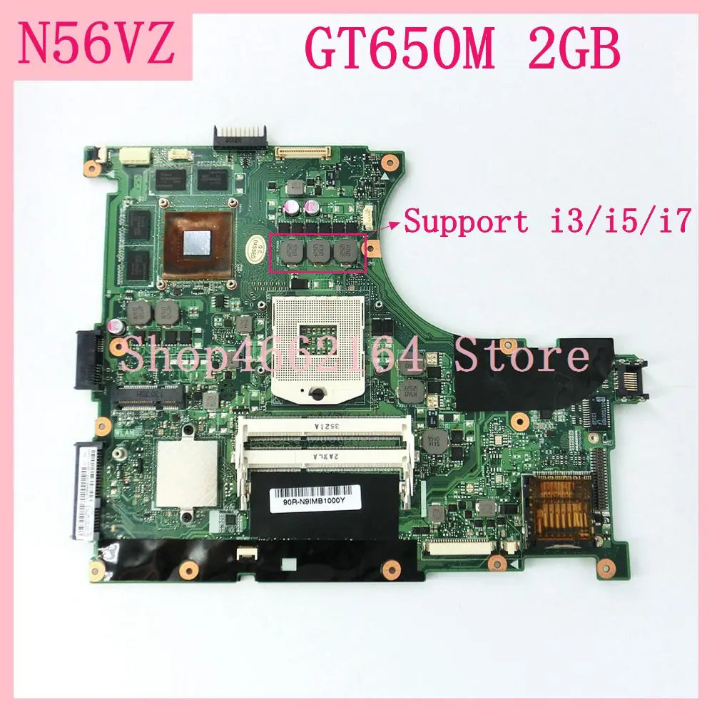 

N56VZ Mainboard HM76 GT650M 2GB REV 2.3 For ASUS N56V N56VM N56VV N56VJ N56VB N56VZ Laptop motherboard N56VZ motherboard Tested