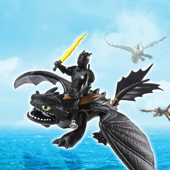 

2019 Dragon 3 PVC Figure Toys Hiccup Toothless light fury Skull Gronckle Deadly Nadder Night Fury Dragon Doll