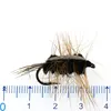 ICERIO 8PCS Black Body Woolly Worm Brown Caddis Nymph Fly Deer Hair Beetle Trout Fly Fishing fly Bait #6 ► Photo 2/3