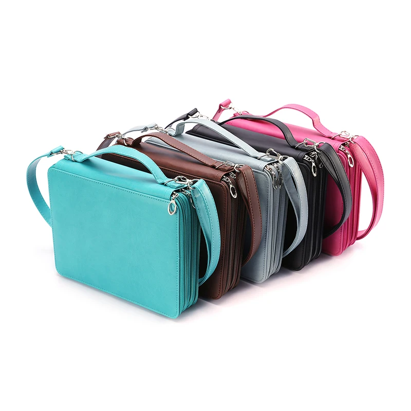 Günstige 184 Slot Tragbare Farbigen Bleistift Fall Halter Wasserdichte Große Kapazität PU Leder Bleistift Tasche Für Studenten Geschenke Kunst Liefert