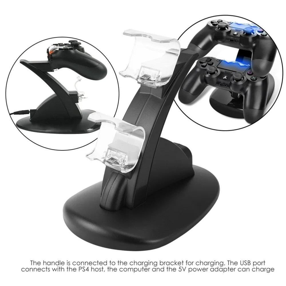 Светодиодный двойной usb зарядное устройство док-станция крэдл док-станция для sony Playstation 4 PS4 игровой консоли контроллер подарок