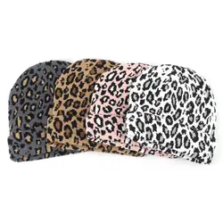 Женская леопардовая шапочка теплые зимние шапки вязаный принт мешковатые шапки-Боб для женщин женские осенние Skullies gorros Mujer invierno