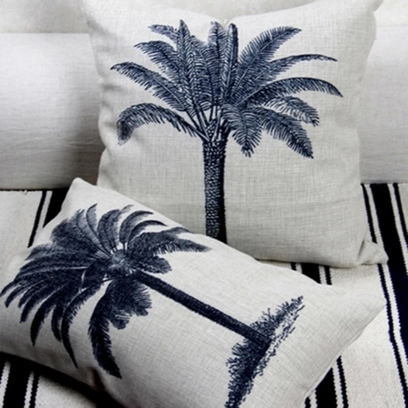Nordic Style Green Plant Pattern Pillowcase Sofa Chair Cushion Waist Throw Pillow Home Decoration Hemorrhoid Seat Cushion