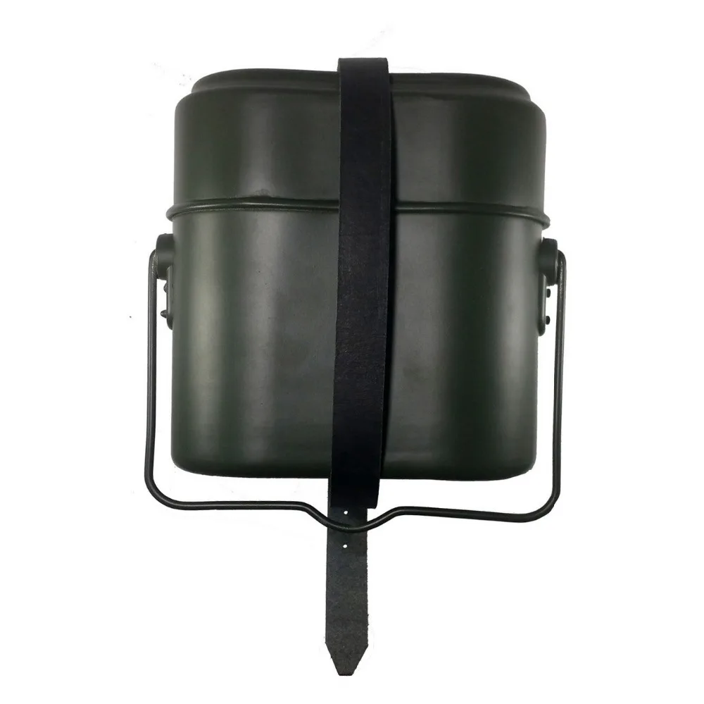 WWII WW2 Collectibles German M31 Mess Tin With Leather Strap Dinner Box