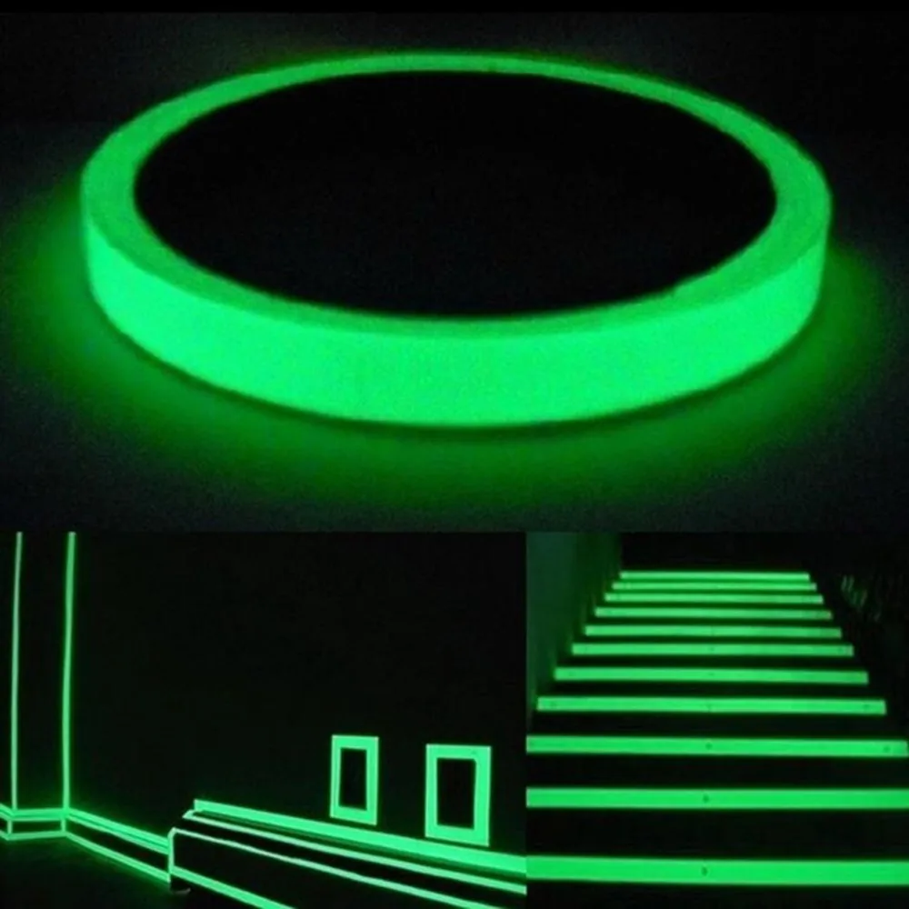 

free shiping Green glow party Luminous Tape Self-adhesive In The Dark Safety Stage Home Warning Tape