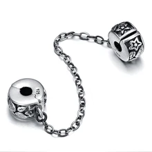 925 Granos Europeos de Plata Esterlina Encantos de Plata Cadena de La Serpiente de Cadena Apta diy Pulsera de Las Mujeres de Seguridad