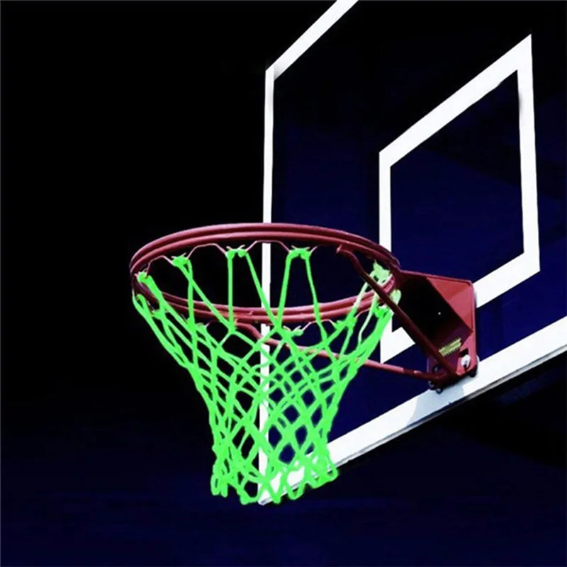 

Wholesale Glowing Light Shooting Training Green Luminous Basketball Net Backboard Ball Mesh Nylon Basketball nets for adults