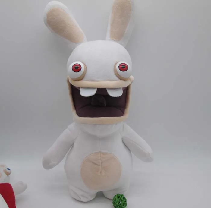 

Rayman Raving Rabbids Stuffed Plush Toy Red-eyed white rabbit for Children Gift Crazy Rabbit Big Bang 10"