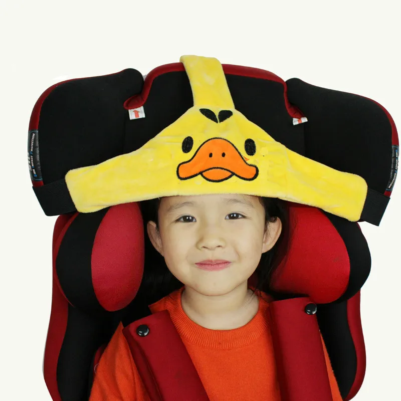 

Baby Car Safety Seat Head Fixing Belt Cartoon Animals Children Head Protection Adjustable Sleep Support Holder for Kids