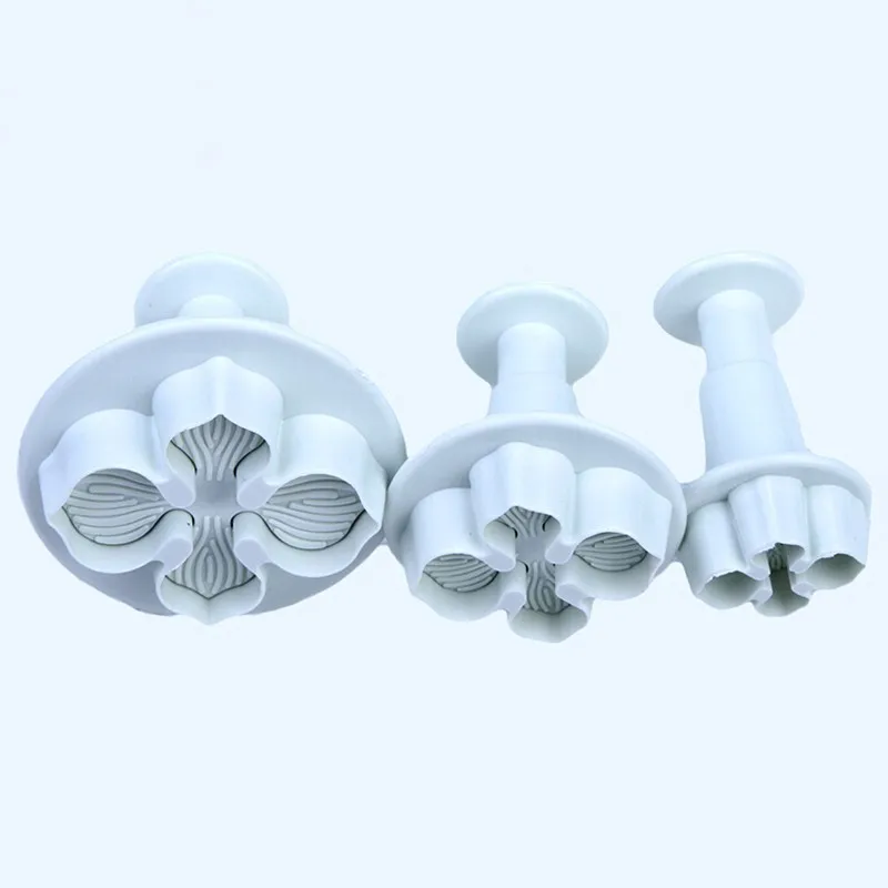 

3pcs/set Embossed Stamp Home DIY Bakeware Flower Plunger Cutter Molds For Fondant Cake cookie cutter cake decorating tools