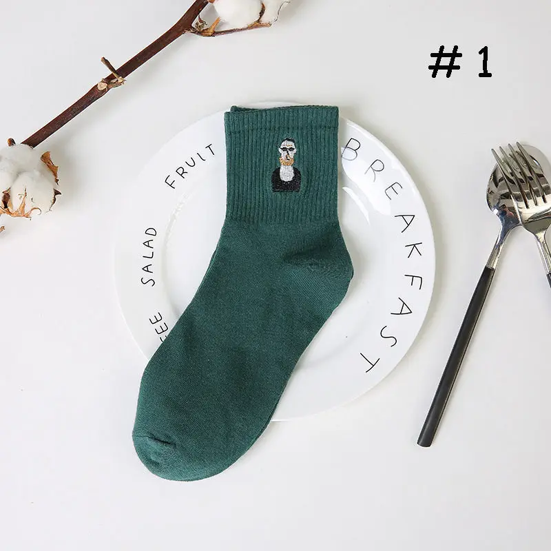 socks 01 Летние Стильные женские носки в стиле Харадзюку, смешные носки для мальчиков и девочек с изображением сердца, цветов, мультипликационных персонажей, розового языка - Цвет: socks 01