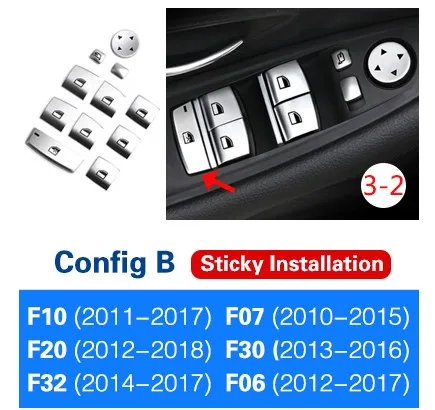 Srxtzm для BMW F10 F07 F06 F12 F13 F01 F02 F20 F30 F32 автомобиля Стикеры ABS Хромированная накладка на кнопку стайлинга автомобилей Авто аксессуары для интерьера - Название цвета: D