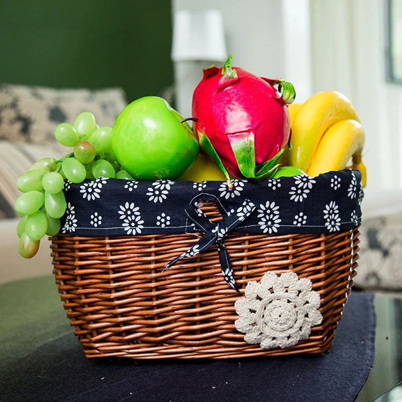 

New Handmade bamboo Weaving storage basket fruit and vegetable storage Box tissue egg box desktop storage basket organizer-66818