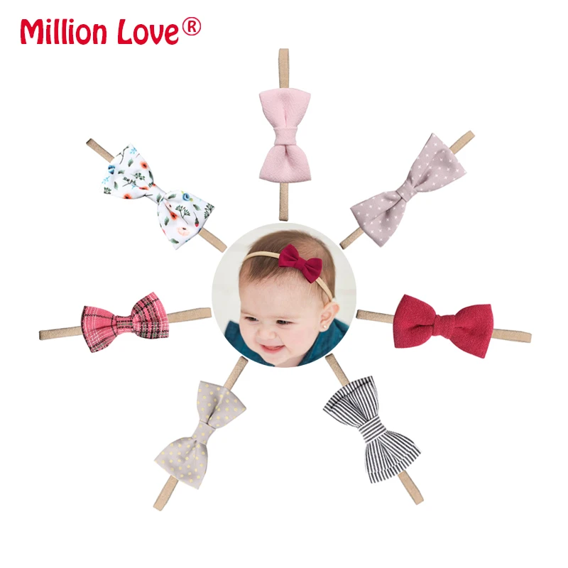

7 styles Baby newborn girl bow Print headband elastic head wrap hair accessories bebes bandeau Baptism Party headwrap photo pros