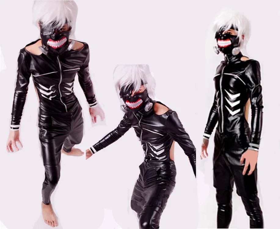 

Free shipping Anime Tokyo Ghoul Kaneki Ken Cosplay Costume Cosplay Suit Men's Size S M L XL Jacket + pant