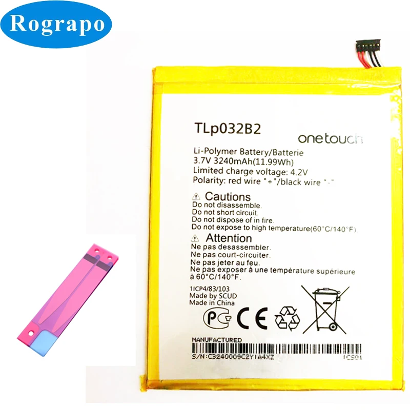 Новый 3240mAh TLp032B2 Сменный аккумулятор для Alcatel onetouch pop 7 P310A Pixi 9006W / One Touch 8 3 0 3G WiFi |