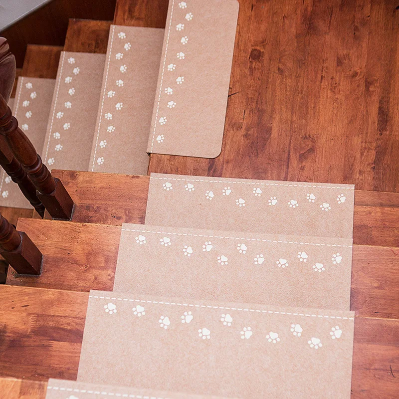 RULDGEE Bear's Footprint Non-Slip Luminous Staircase Pads Step Mats Stair Carpets Treads Protect Staircases From Scratched Wipe RULDGEE Bear's Footprint Non-Slip Luminous Staircase Pads Step Mats Stair Carpets Treads Protect Staircases From Scratched Wipe