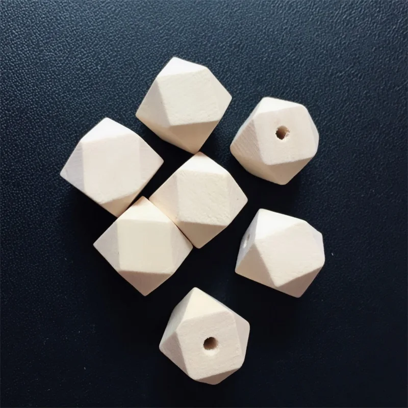 

10/12/14/16mm 20pcs Crown Wooden Cube Unfinished Geometric Beads For Jewelry making Octagonal Wood Beads Children Bracelet Gift