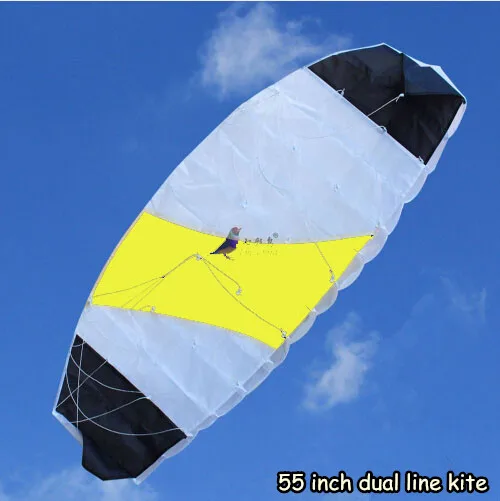 Outdoor Fun Sports 1.4m Power  Dual Line Stunt Parafoil Parachute Rainbow Sports Beach Kite For Beginner 2